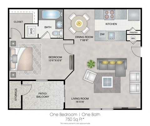 Hunters Glen Apartments Sarasota Florida One Bedroom Floorplan